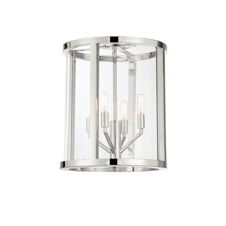 Crystorama Libby Langdon For  Devon 4 Light Polished Nickel Ceiling Mount DEV-B8004-PN_CEILING